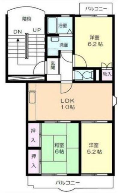 ルナハイツ(3LDK/1階)の間取り写真