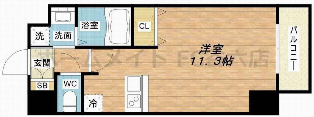 WILLDO松屋町(ワンルーム/13階)の間取り写真
