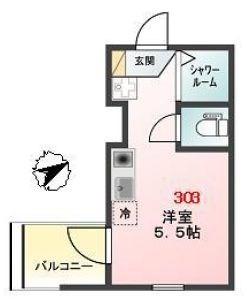 GLANSKY羽田(ワンルーム/3階)の間取り写真