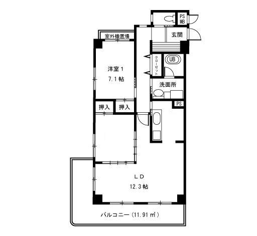 エクセレンス梶ヶ谷(2LDK/6階)の間取り写真