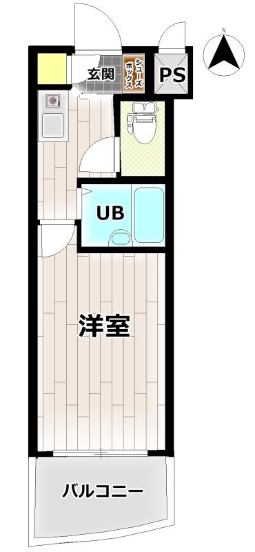 淡路ハイツ(1K/8階)の間取り写真
