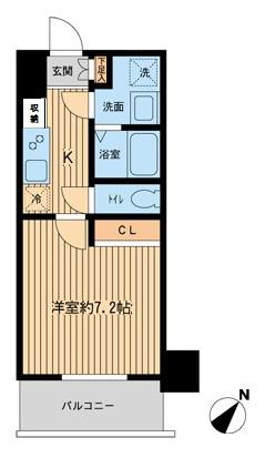 プライマルマチダ(1K/4階)の間取り写真