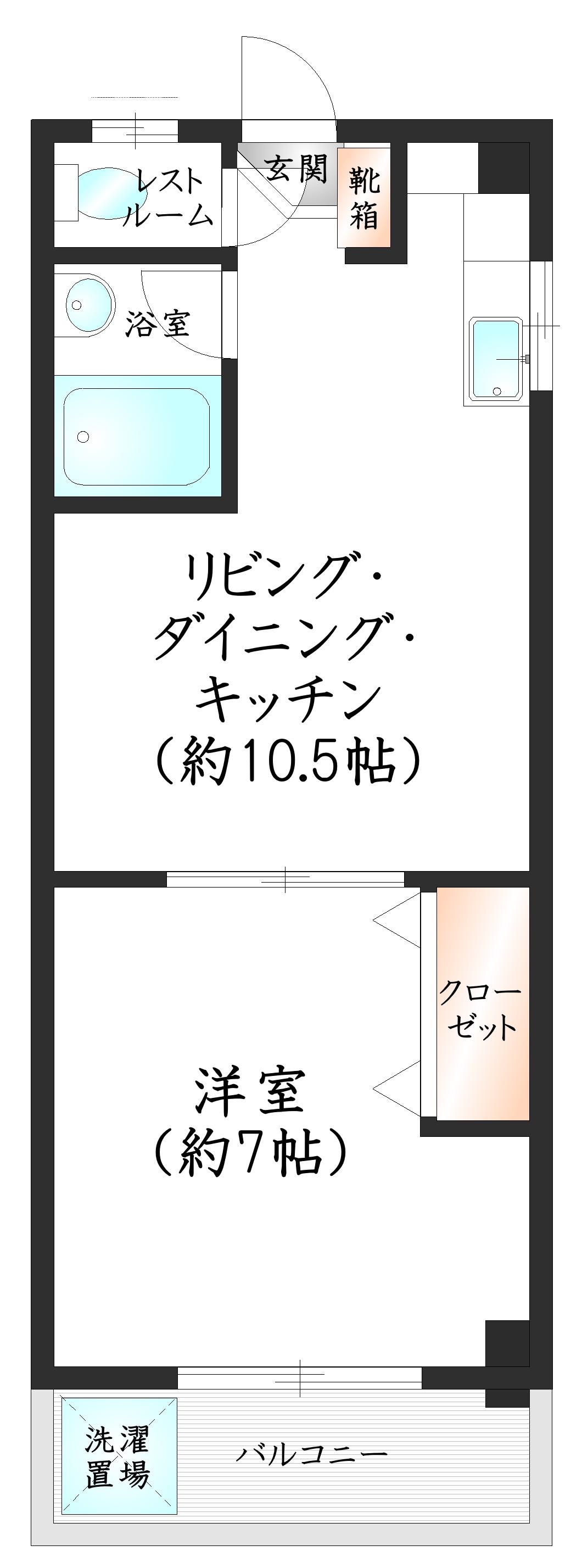 第18東那珂IR BLD(1LDK/4階)の間取り写真