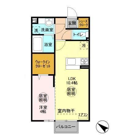 ラ・トゥール一番館(1LDK/2階)の間取り写真