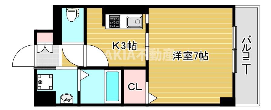 ジュネスO.C.U-II(1K/1階)の間取り写真