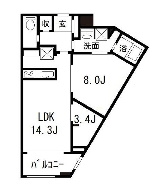 勝どき ザ・タワー(2LDK/6階)の間取り写真