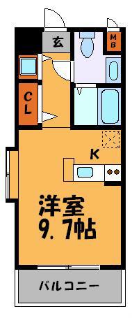 キャッスル大手門(ワンルーム/10階)の間取り写真