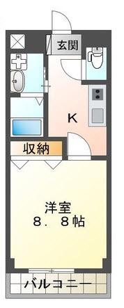 プログレスR&YII(1K/2階)の間取り写真