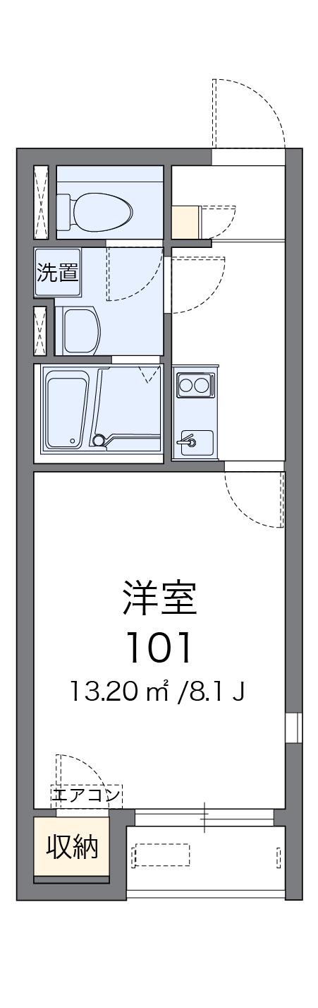 カーサリヴェール(1K/2階)の間取り写真