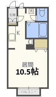 サンライフイースト(1K/2階)の間取り写真