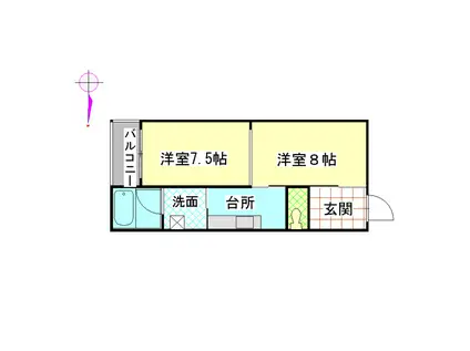 GROTTO増泉(2K/2階)の間取り写真