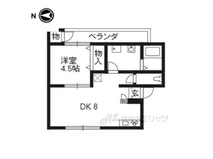 長岡マンション(1DK/2階)の間取り写真