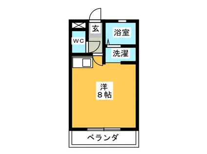 山口ハイツ(ワンルーム/1階)の間取り写真