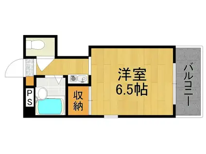 ファミーユ甲子園(1K/2階)の間取り写真