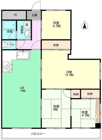 YSビル岡南(4LDK/3階)の間取り写真