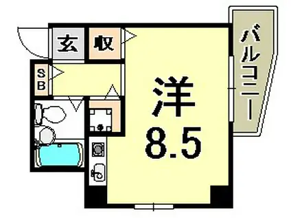 アルテハイム神戸・県庁前(ワンルーム/4階)の間取り写真