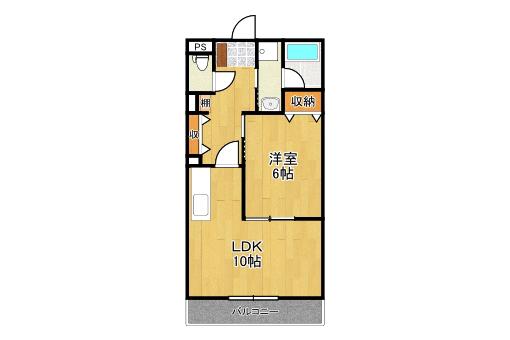 イメージスクエアマンション(1LDK/3階)の間取り写真