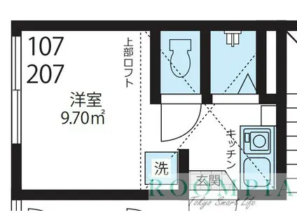 COZY HOUSE駒沢(ワンルーム/2階)の間取り写真