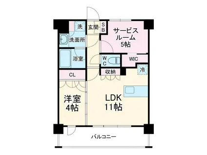 パレステージ茅ヶ崎II(1SLDK/8階)の間取り写真