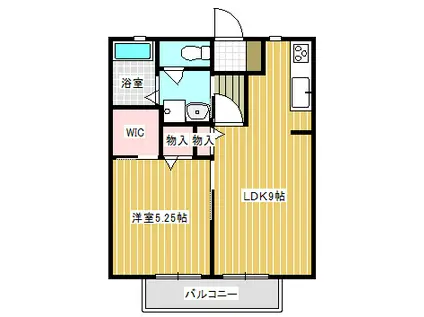 バリュージュ八乙女(1LDK/1階)の間取り写真