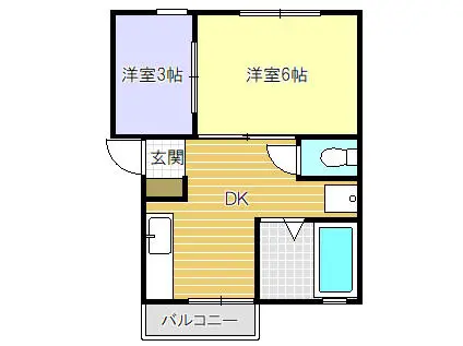 エクセルナカムラ(1SDK/2階)の間取り写真