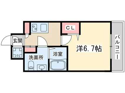 レジュールアッシュ梅田ネクス(1K/9階)の間取り写真