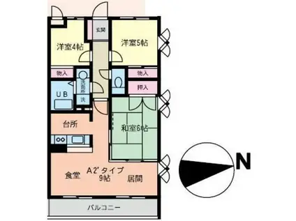 アーバンプレイス橋本(3LDK/3階)の間取り写真