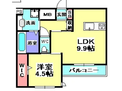 セジュール垂水イースト(1LDK/2階)の間取り写真