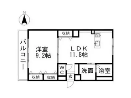 DREAM松原(1LDK/6階)の間取り写真