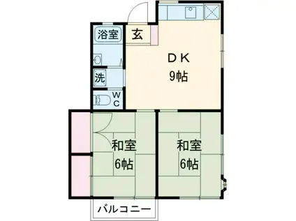 第8コーポ富丈(2DK/2階)の間取り写真