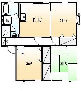 サンライフ南蔵王A・B(3DK/1階)の間取り写真