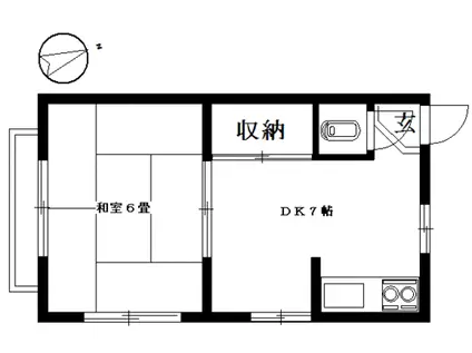 コーポ津島(1K/3階)の間取り写真