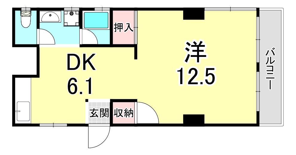 光陽ハイツ(1DK/2階)の間取り写真