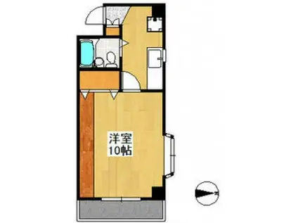 ジュネス沖新(1K/3階)の間取り写真