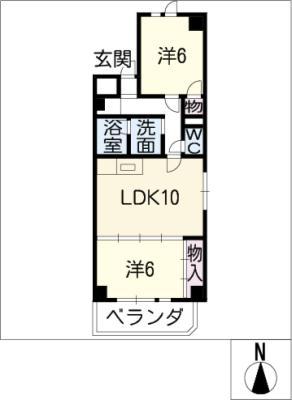 サングランメール(2LDK/7階)の間取り写真