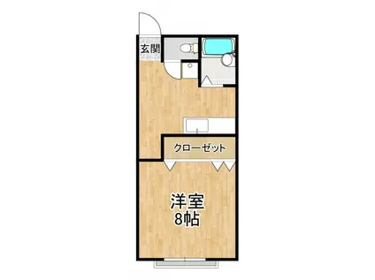 クローバーハウス(1K/1階)の間取り写真