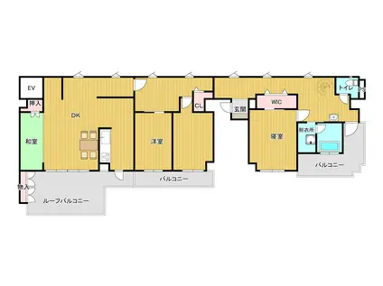 シャトー鉄砲塚(3LDK/4階)の間取り写真