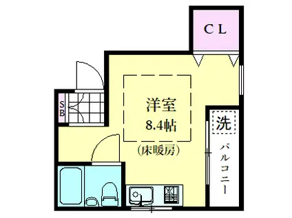 土井マンション(ワンルーム/2階)の間取り写真