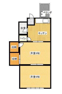 マンションまさ(2K/3階)の間取り写真