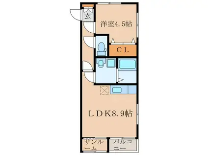 BEARS02(1LDK/1階)の間取り写真