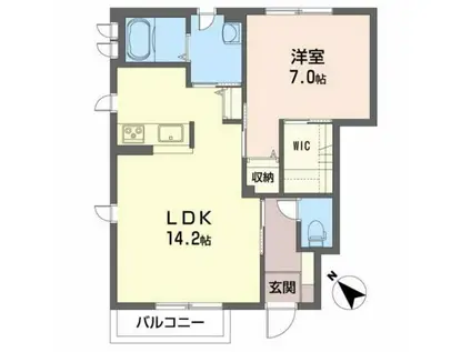 リリー・シャーメゾンC(1LDK/1階)の間取り写真