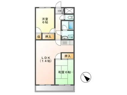 ファミリータウンむらた(2LDK/1階)の間取り写真