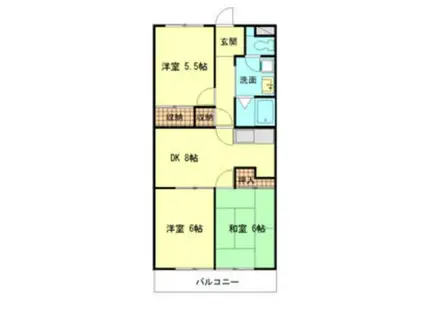 ミサトピア北山(3DK/2階)の間取り写真