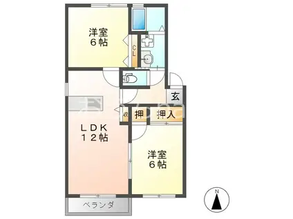 フォーレスフラッツ(2LDK/1階)の間取り写真