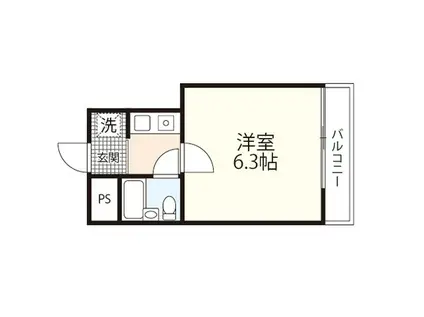 牛田フラッツ(1K/2階)の間取り写真