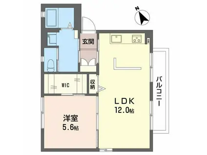 オオスミハイツIII(1LDK/1階)の間取り写真