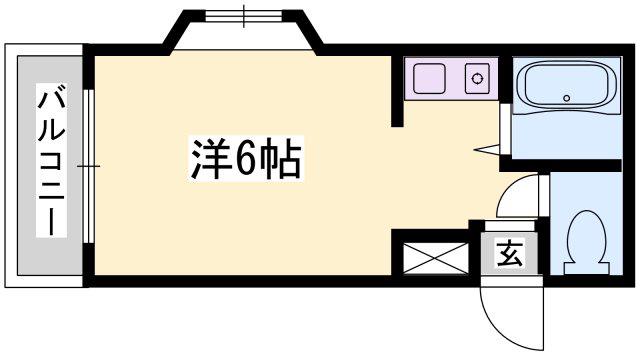 ハイツ北代(ワンルーム/3階)の間取り写真