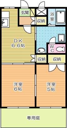 エトワールユウキ(2DK/1階)の間取り写真