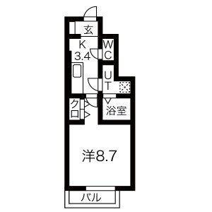 FIGAROVI(1K/1階)の間取り写真