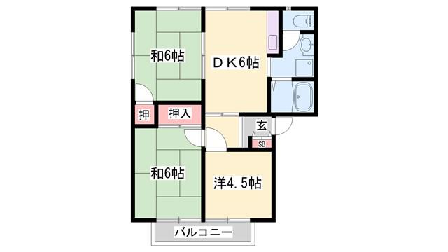 ハイツ二番館(3DK/1階)の間取り写真